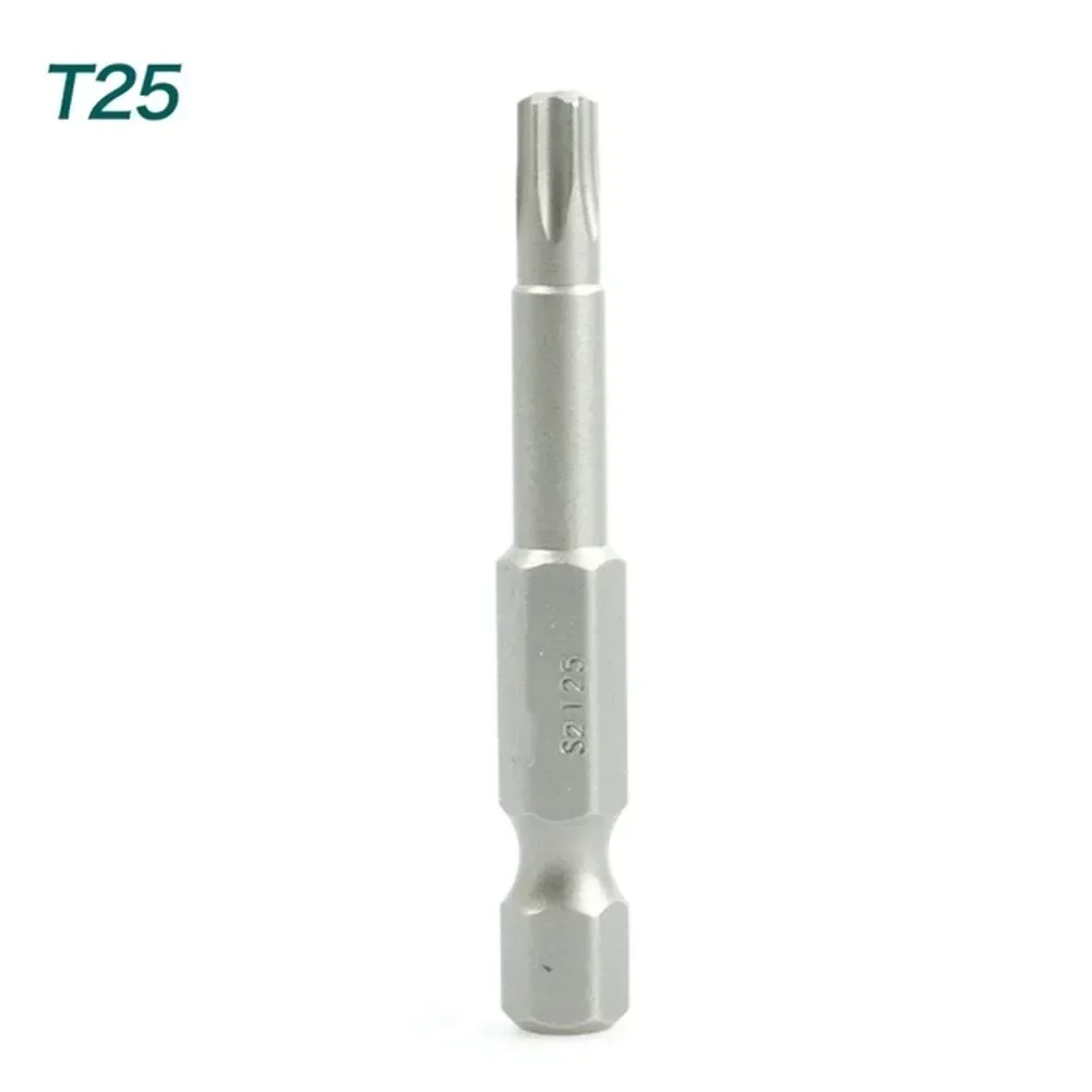 50mm Torx Steel Magnetic Triangle Head Screwdriver Bits 1/4 Hex Shank Pneumatic Screwdriver Electric Head T5-T40 Star Bit Set: Brown