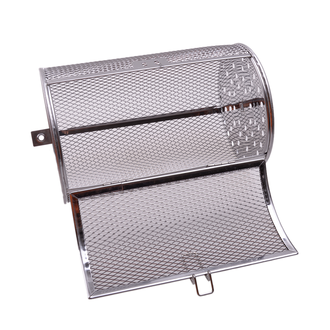 Silver Stainless Steel 18x12cm Air Fryer Rotisserie Oven Kitchen Grill Roaster Rotating Basket Drum Cage Mesh