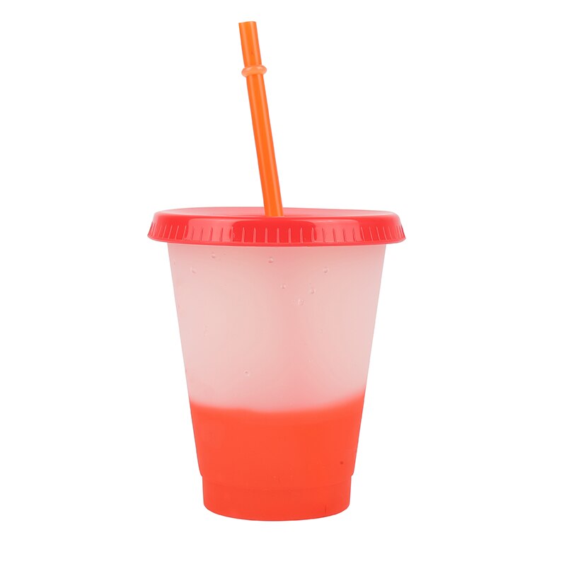 5 Color Changing Confetti Reusable Plastic Tumbler With Lid &amp;Straw Cold Cup For Cold Drinks Cup Accessories Kitchen Tools: red
