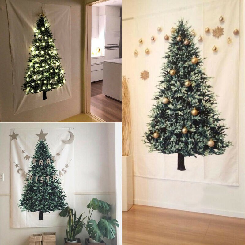Sapin de noël pin accrocher tissu décor mural tissu décoration de noël pour la maison petit frais fond Simple tapisserie