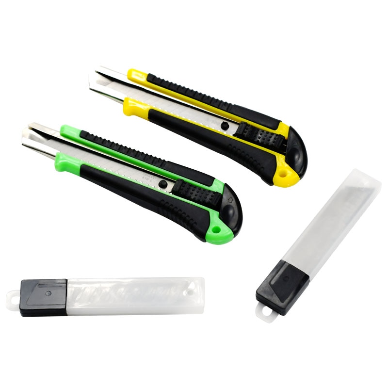 Klinge cutter tæppe cutter værktøj værktøj kniv kunst luksus metal tapet opbevaring 5 stykke klinge papir skåret skæring 18mm