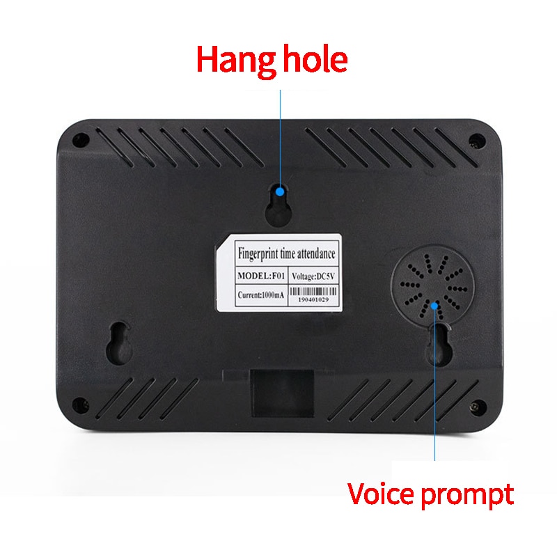 Fingerprint Attendance Machine LCD Display USB Fingerprint Attendance System Time Clock Employee Checking-In Recorder(EU Plug)