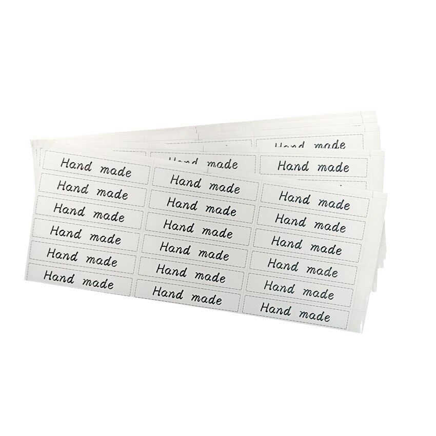 180pcs/lot White HAND MADE Long Strip Adhesive Sealing Sticker DIY Packaging Sealing Label Kraft Sticker Baking Stickers
