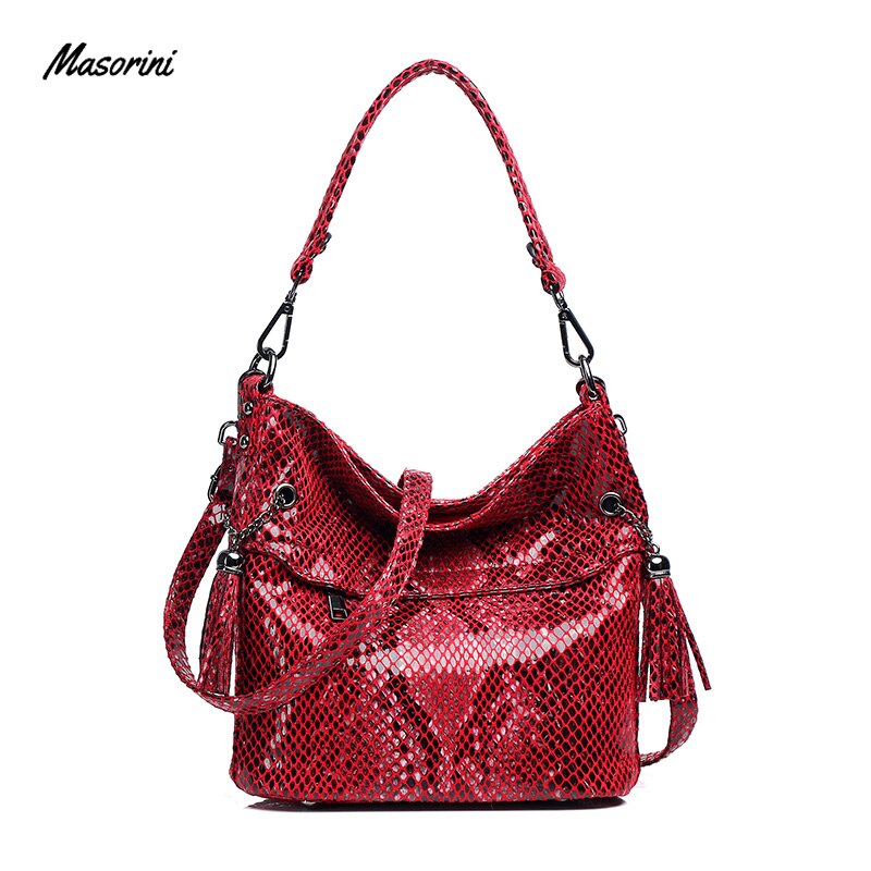 Aankomst Serpentine Crossbody Tassen Vrouwen Handtassen Pu Leer Vrouwen Schoudertas Bolso Vintage Mujer: Red