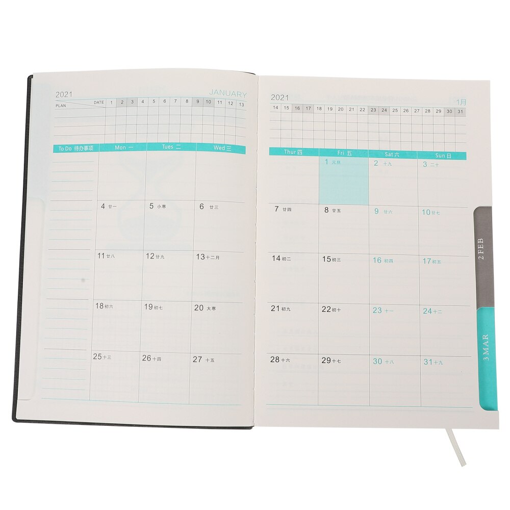 1pc Agenda Notepad Planning Notepad Schedule Handbook Writing Notebook