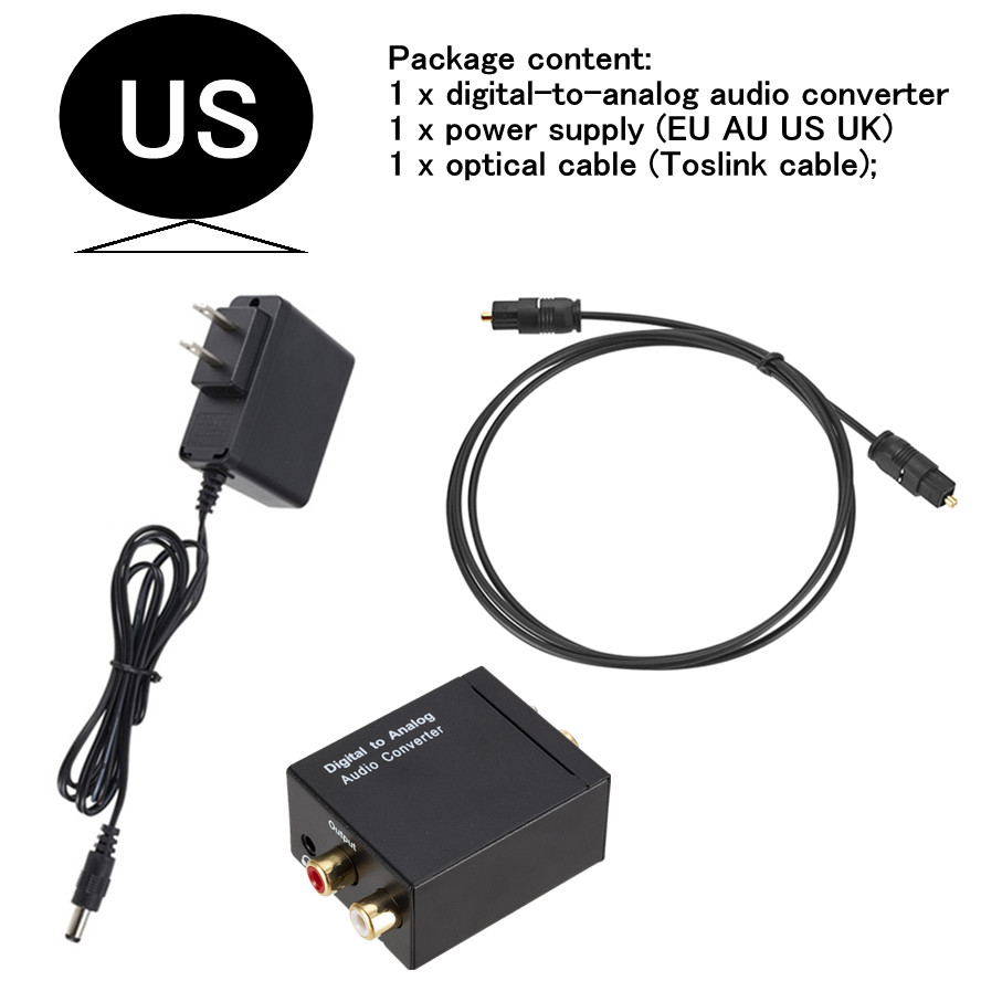 Audio 3.5Mm Jack Coaxial Optical Fiber Digital To Analog Audio Aux Rca L / R Converter Spdif Digital Audio Decoder Amplifier: US