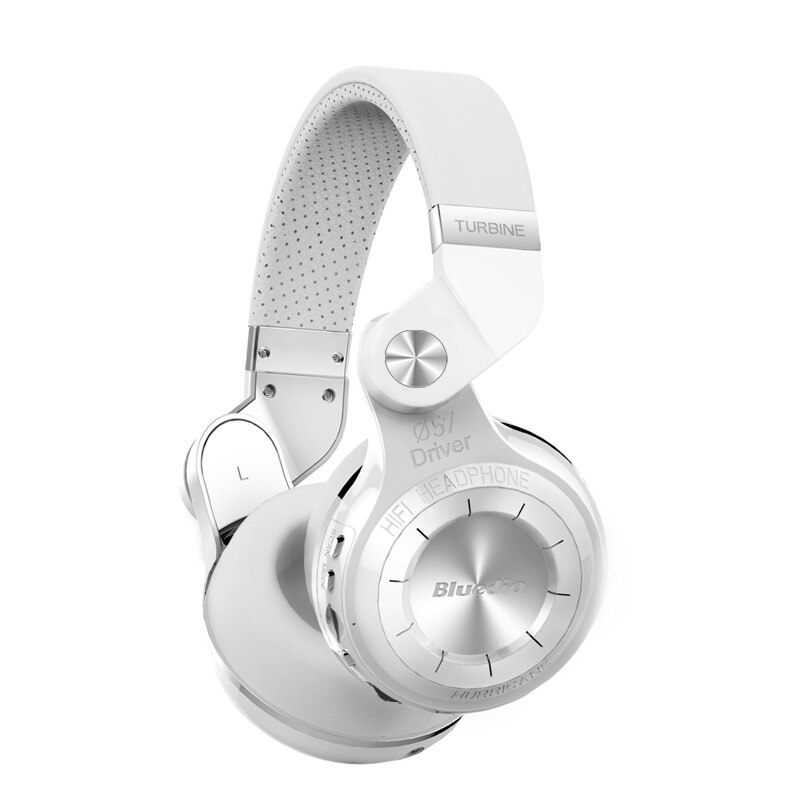 Bluedio T2 + casque stéréo sans fil Bluetooth 5.0 carte sd et casque radio FM avec micro sons de basses élevées: white bubble bag