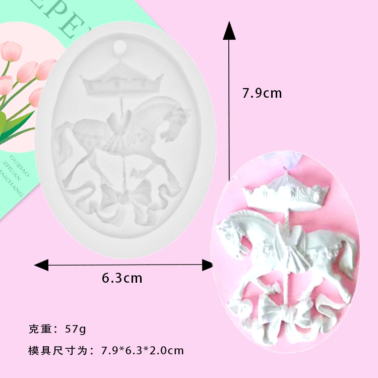 Mirosie-Moldes de silicona con alas de Pegaso, carrusel de caballo, pastel de unicornio, Fondant, Chocolate, bricolaje, molde de silicona para pastel, accesorios para hornear: Multicolor