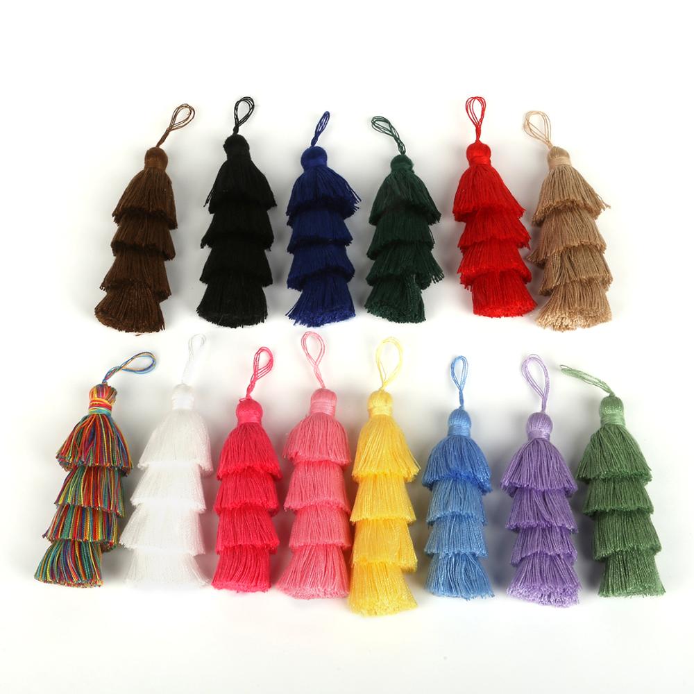 Pampilles en Poly coton 4 couches | Pour décoration de mariage, sac de vêtement accessoire rideaux de couture, pendentifs pampilles à la pour bricolage