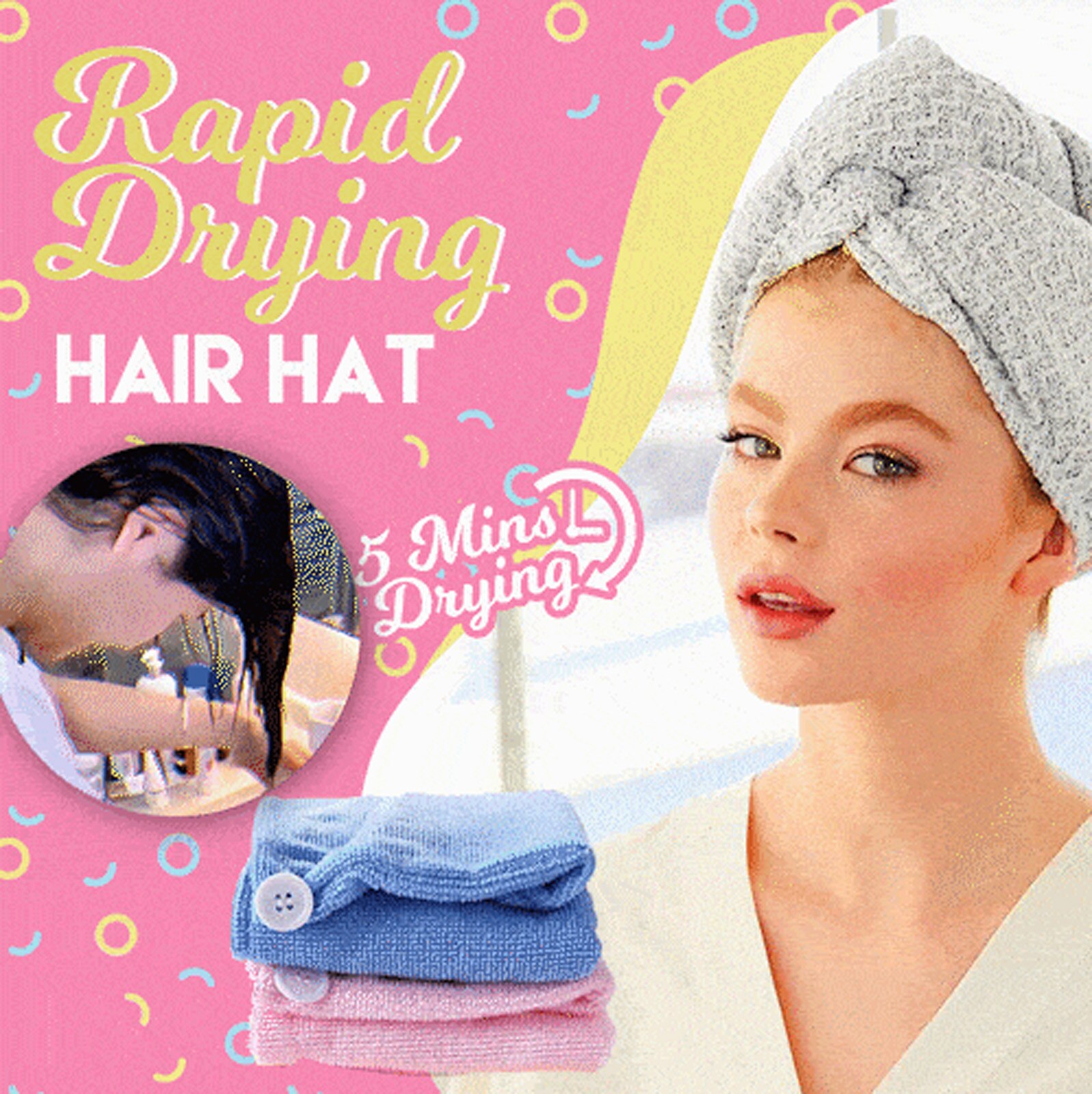 2 Stuks Magic Instant Droog Haar Handdoek Sneldrogend Haar Handdoek Snel Absorberende Hoed Cap