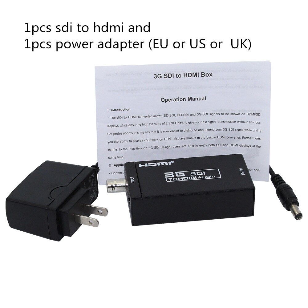 Retail Mini Hd 3G Sdi Naar Hdmi Converter Adapter Ondersteuning HD-SDI/3G-SDI Signalen Zien Op Hdmi Display: adapter