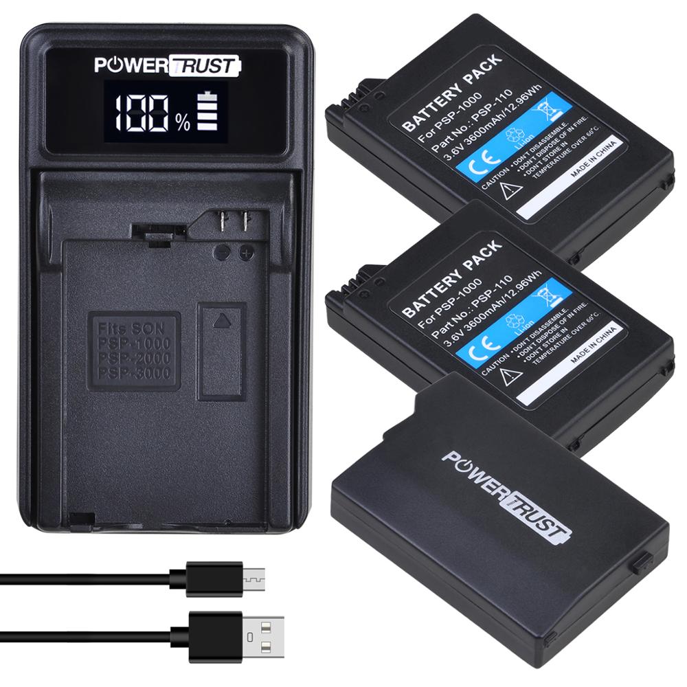 Powertrust 3.6V 3600 Mah PSP-1000 PSP1000 Oplaadbare Batterij Voor Sony 98523, PSP-1001, PSP-110: 3Battery and charger
