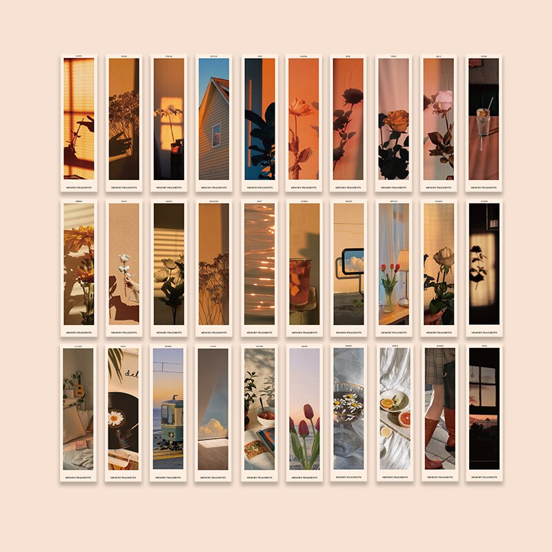 30 Pieces/Set Warm Series Paper Bookmarks DIY Basic Decoration Book Reading Bookmark Student School Office Stationery: Qingxu