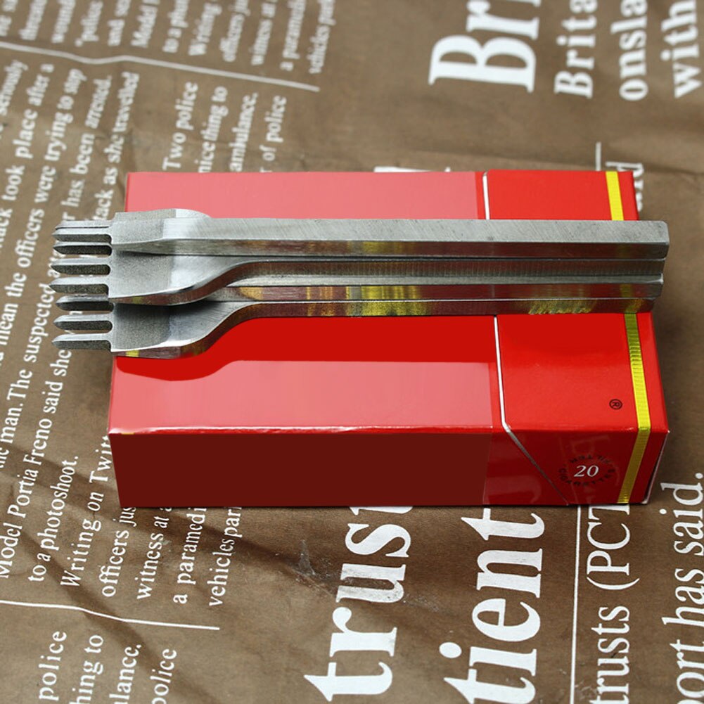 4 Pcs/set3/4mm Leather Craft Tools Hole Punches Stitching Punch Tool 1+2+4+6 Prong Leather stitch seam punching Tools Set