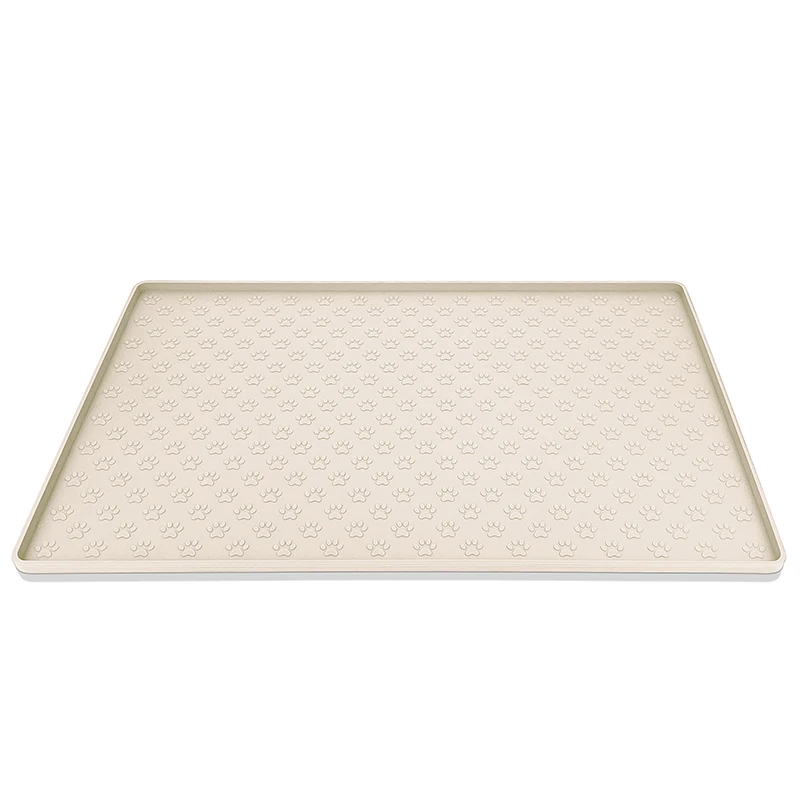 Napperon pour animaux de compagnie bol de nourriture pour chien tapis d'alimentation pour chat tapis d'alimentation pour chien chat napperon d'alimentation en Silicone imperméable pour animaux de compagnie bol tapis d'alimentation: M / WHITE