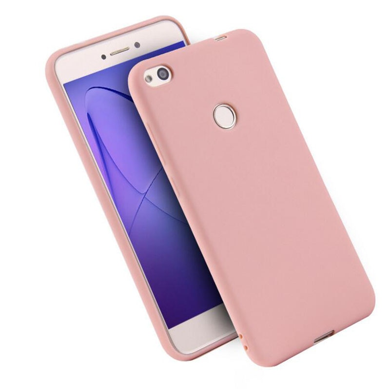 Huawei P8lite silicona suave TPU cubierta funda huawei P8 Lite 5,0 "pulgadas mate caramelo colores sólidos cubierta trasera