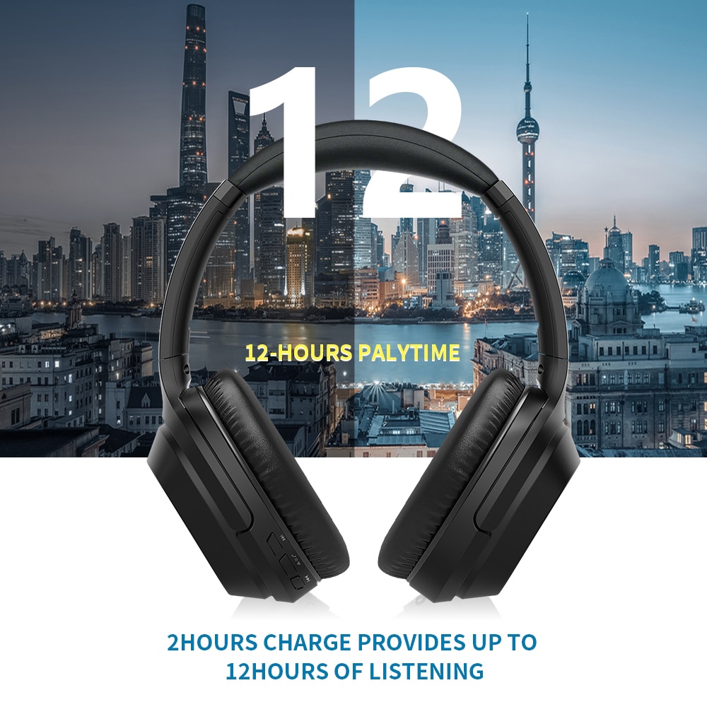 Gursun E98 Headset Bluetooth Headset Bedrade Draadloze Headset Opvouwbaar Bluetooth 5.0 Stereo Headset, Aux Met Microfoon