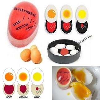 1pcs Egg Perfect Color Changing Timer Yummy Soft Hard Boiled Eggs Cooking Kitchen Eco-Friendly Resin Egg Timer Red timer tools