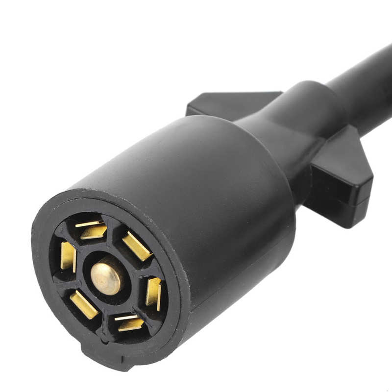 Trailer Extension Cord 7 Way 3.5ft Double Prong Male Plug Connector RV Connecting Line Trailer Connector Plug PVC+Copper+Brass