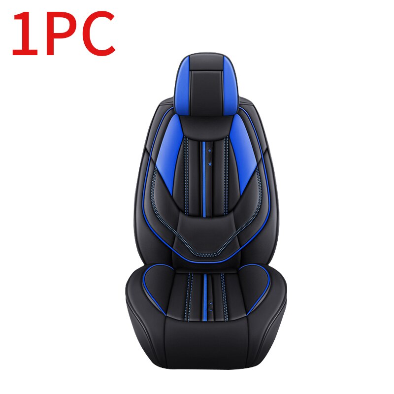 Auto Stoelhoezen Pu Lederen Sport Interieur Bekleding Ademend Auto Voor/Achter Zetels Kussen Fit Voor Auto &#39;S Vrachtwagens suv Auto Goederen: Blue Front