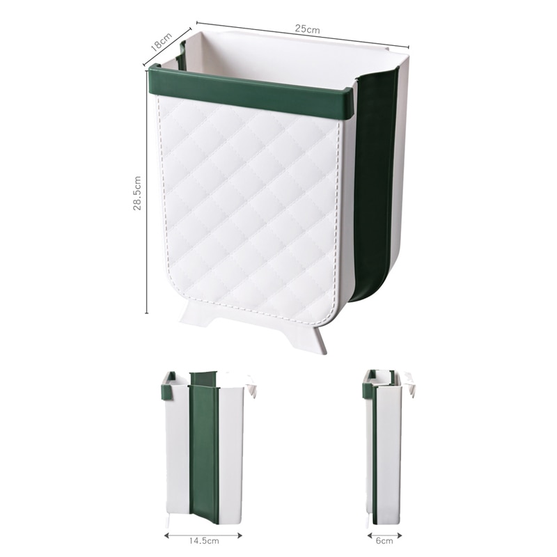 7L Folding Garbage Can Kitchen Dry&Wet Garbage Classification Garbage Bin Wall Mounted Trashcan Bathroom Toilet Waste Storage