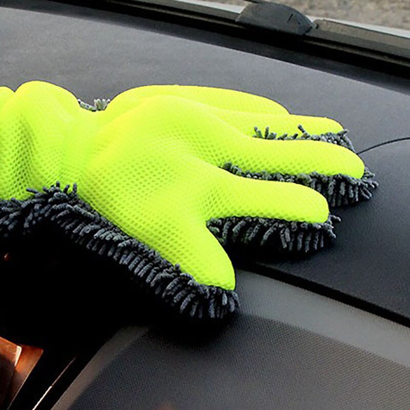 5 Vinger Auto Wassen Handschoenen Soft Multifunctionele Dubbelzijdige Reiniging Voor Auto Motor Wassen Drogen Handdoeken Wasstraat