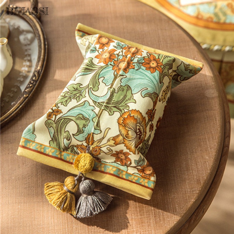 Vintage tissue box auto tissue taske vintage husholdning tissue box køkken high-end papir opbevaring print skuffe