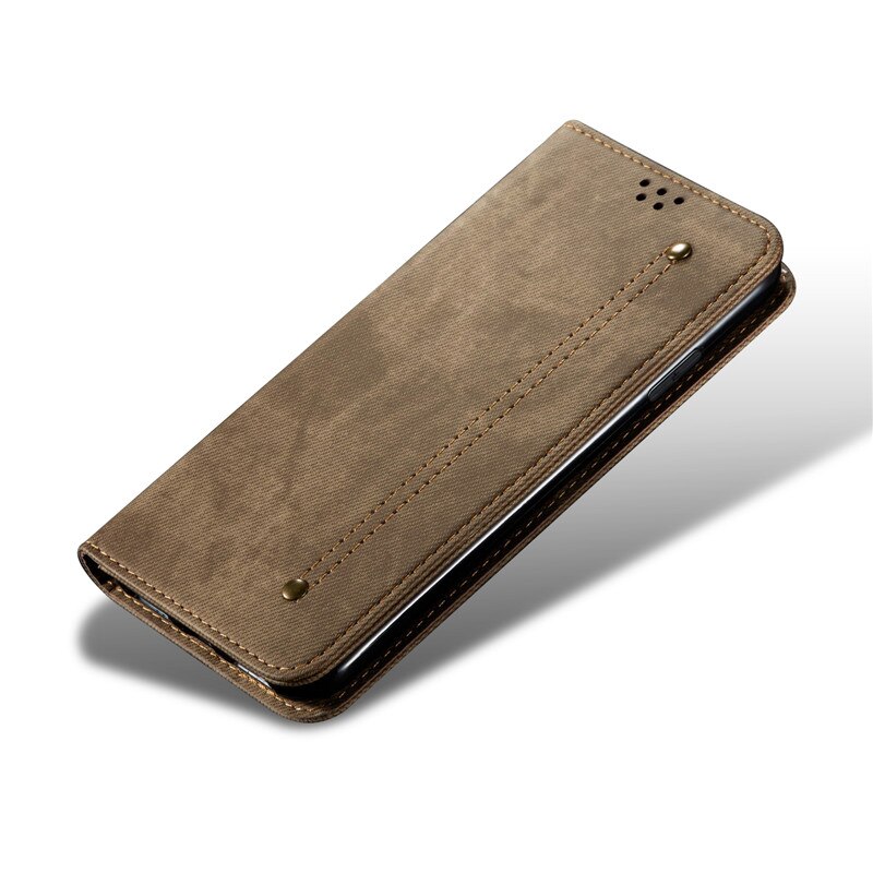 Poco X4 Pro 5G Protective Case Leather Texture Magnetic Book Cover for Xiaomi Poco X4 NFC Flip Wallet Case Poco X4 Pro X 4 NFC: For Poco X4 NFC / Khaki