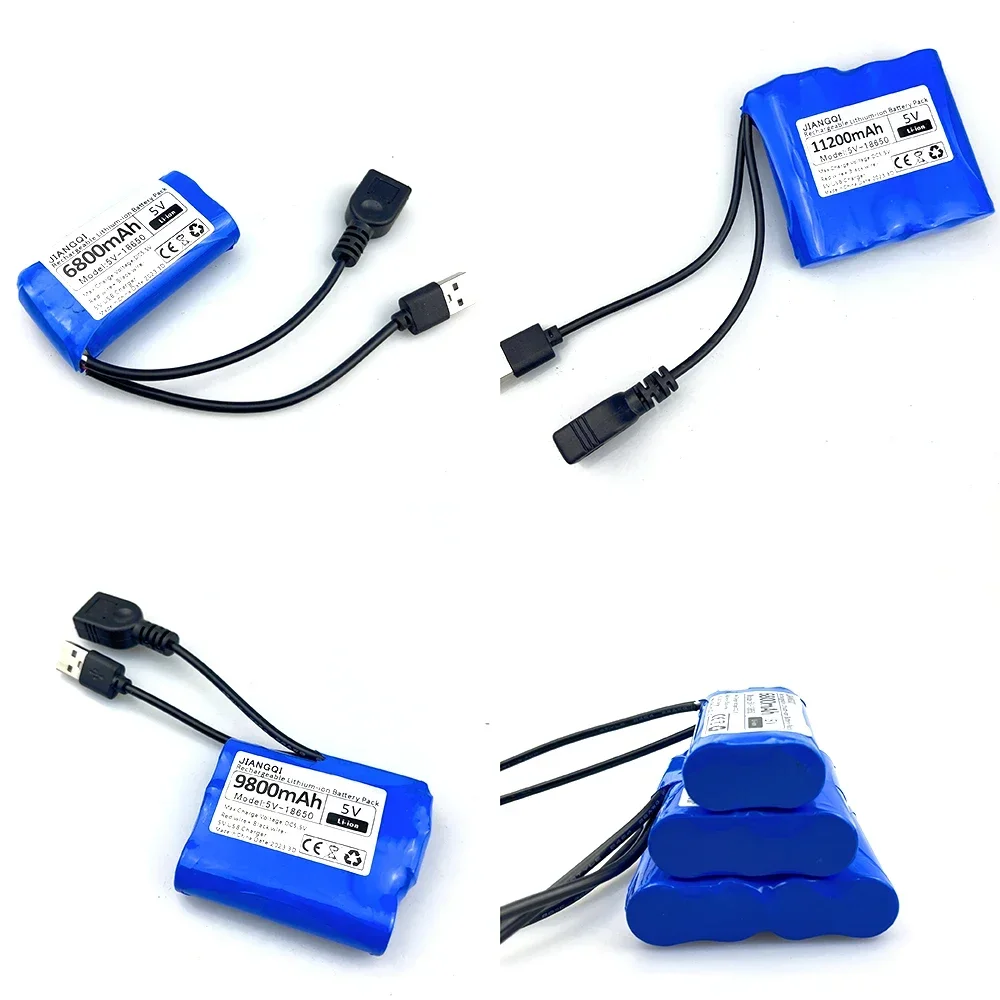 5V 18650 Lithium Battery 1s2p 1s3p 1s4p for Microcontroller LED Outdoor Light Bluetooth Speaker Audio Backup Power Supply