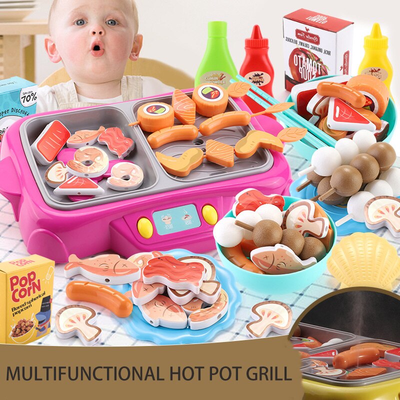 Kinderen Pot Barbecue Speelgoed Kleine Huishoudelijke Apparaten Speelgoed Simulatie Spray Mini Keuken Speelhuis Educatief Speelgoed