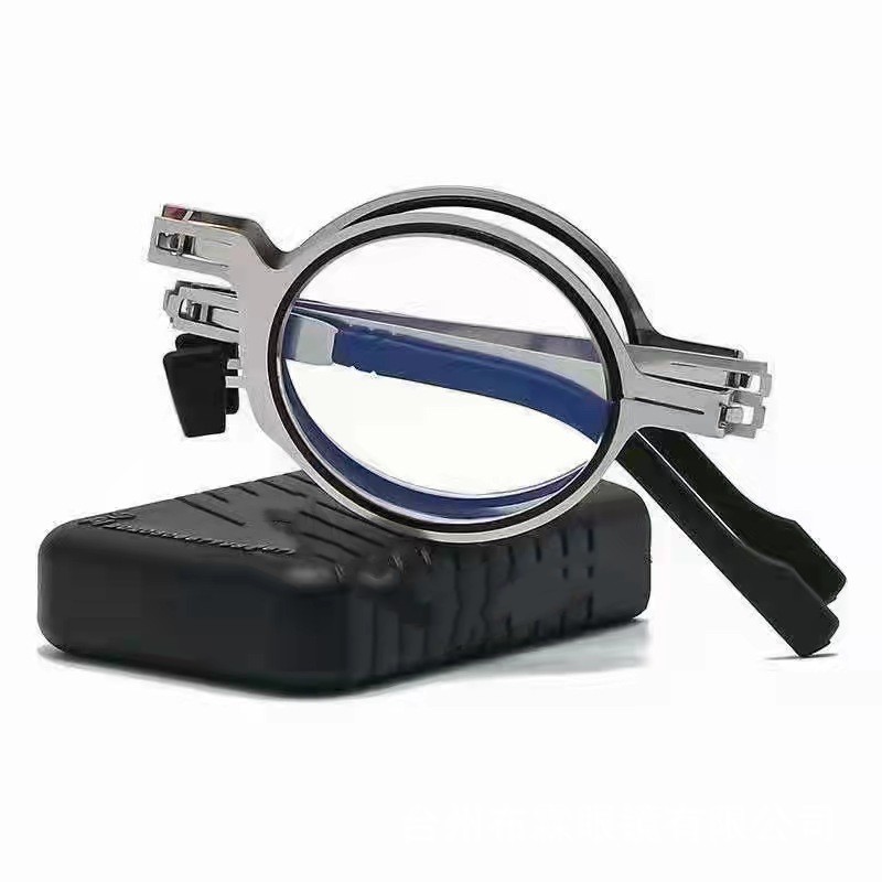 Gafas de lectura plegables con bloqueo de luz azul, cómodas gafas de Metal de marco completo para hombres y mujeres, ultraligeras, portátiles HD: Negro / +150