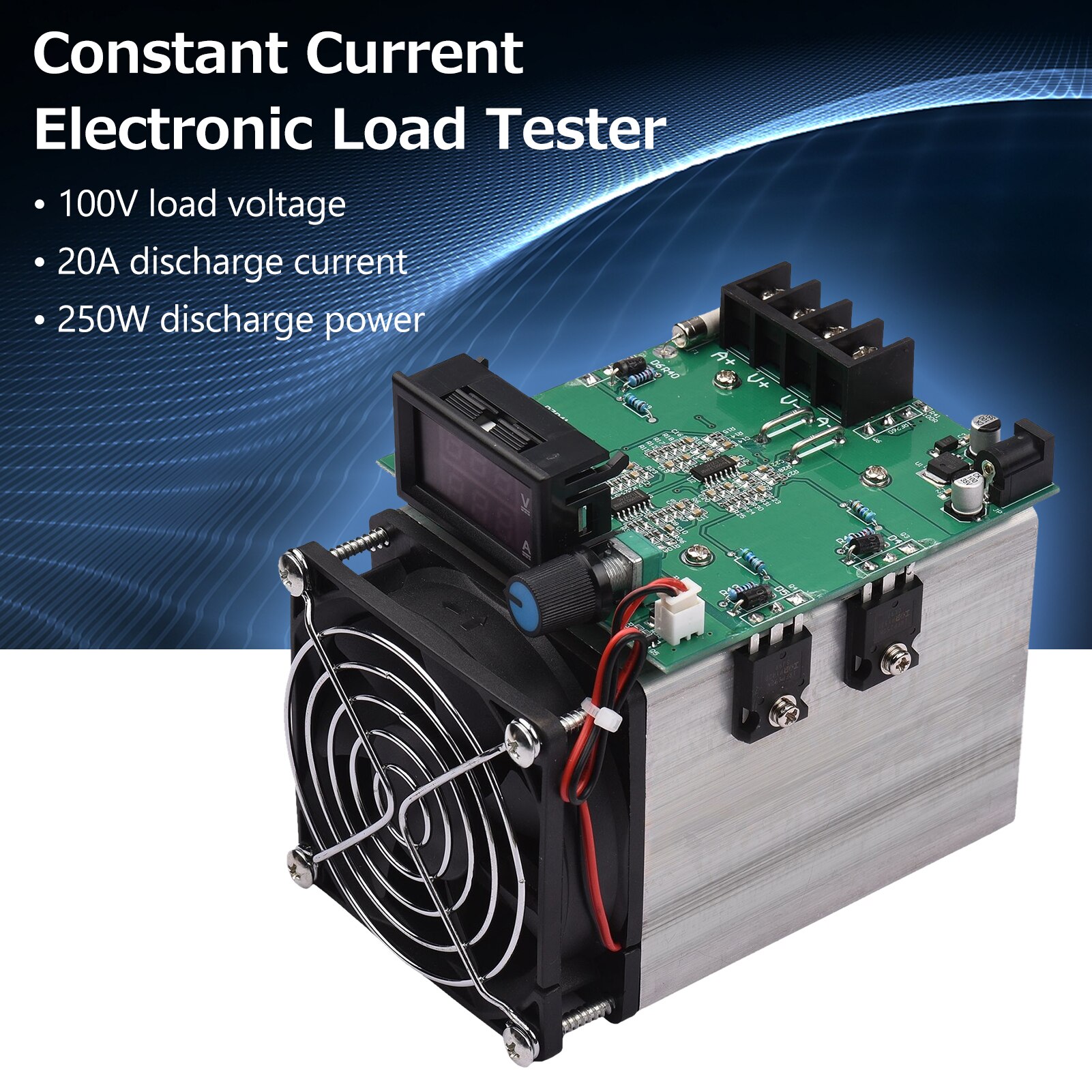 250W 12V 20A Constant Current Electronic Load Tester Electronic Meter Battery Capacity Tester Discharge Aging Power Supply