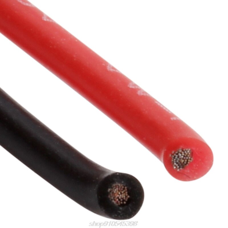 24AWG Gauge Siliconen Flexibele Gevlochten Draad Koperen Kabel 10 Voeten Fr Rc Zwart Rood M04 21