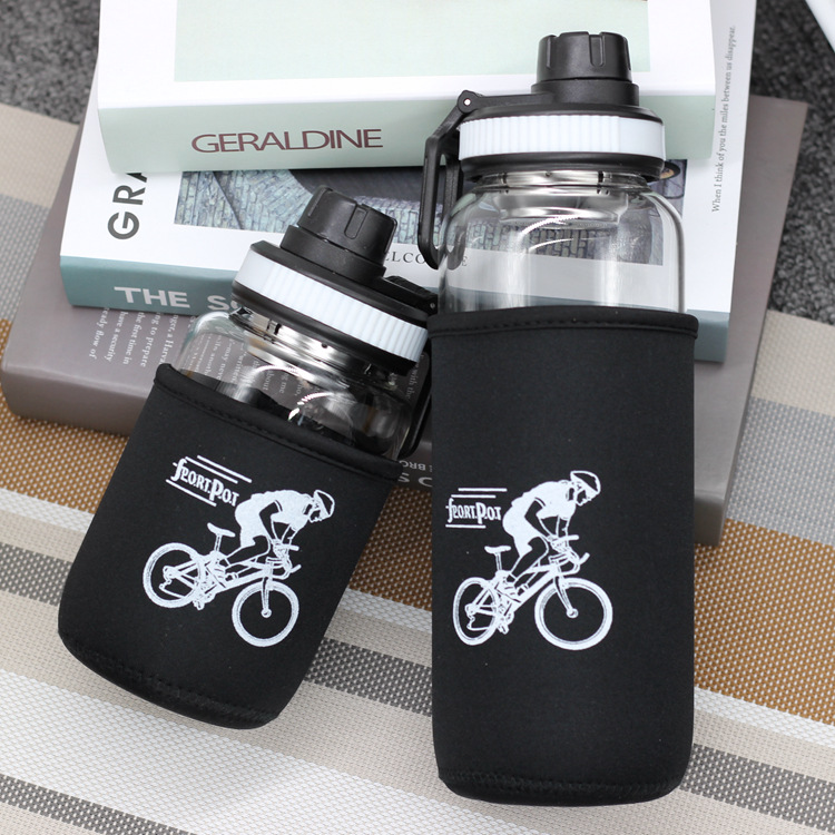 700/1000ML Vruchtensap Water Flessen Met Thee Zetgroep Draagbare Outdoor Sport Fiets Reizen Met Beschermende Tas Glas water Fles: 1000ml / 3