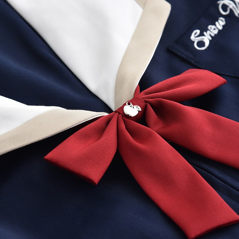 Meisjes schooluniform met lange mouwen, witte sneeuw, jk-uniform, japanse zachte schoolkleding, matrozenuniform met lange mouwen, d --0192