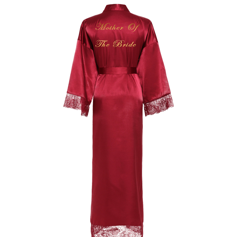 Silk Satin Lace Robes White Bridesmaid Bride Robes Bridesmaid Robes Wedding Long Robe Bathrobe