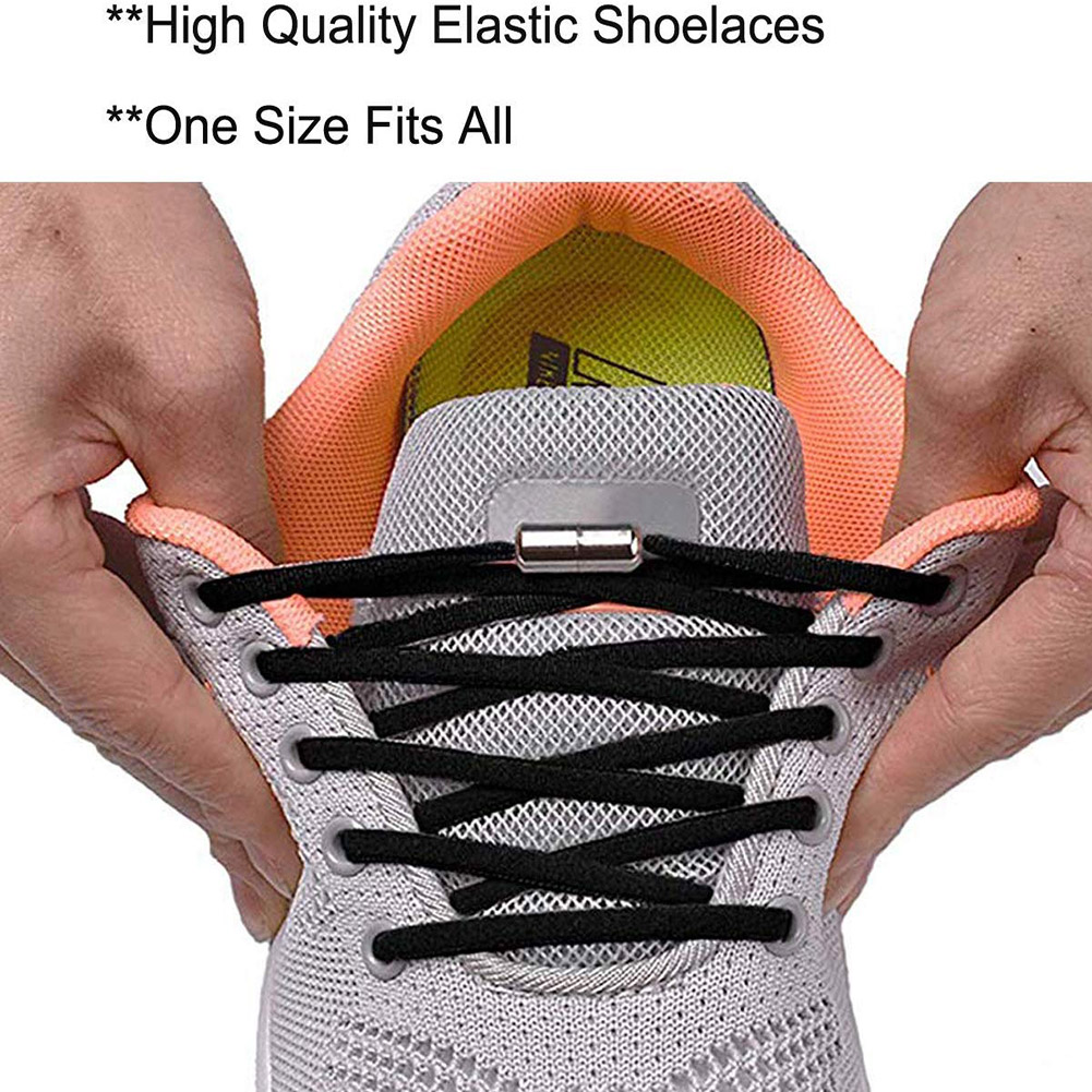 Elastische Geen Tie Schoenveters Ronde Metalen Lock Veters Voor Kinderen En Volwassen Sneakers Quick Schoenveters Halve Cirkel Shoestrings