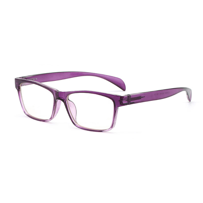de plástico gafas marco cuadrado de hombre y mujer Anti-Luz Azul lentes templo Flexible piernas óptico Eyewears: Morado