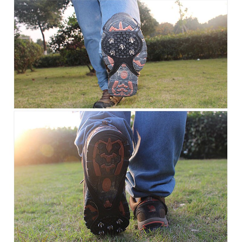 1 Paar Silicone Klimmen Antislip Schoen Grip Ijs Sneeuw Grips Cleat Over Shoe Spikes Studs Stijgijzers