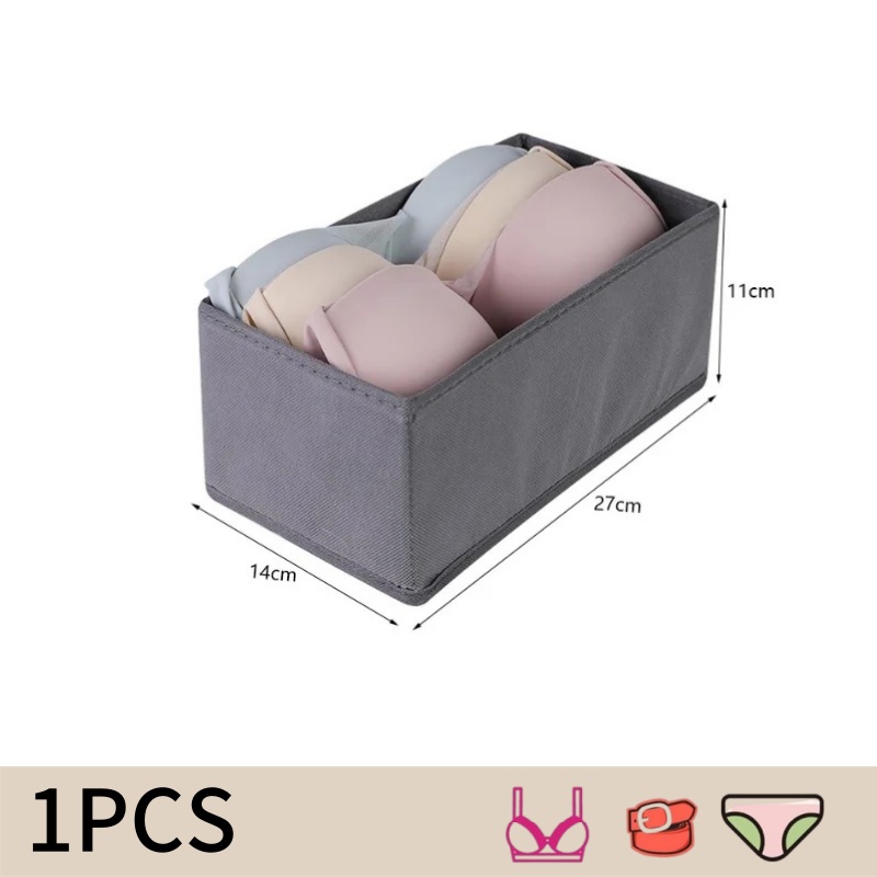 Organizador de ropa interior, caja de almacenamiento para sujetador, bragas, calcetines, cajas de almacenamiento, armario para dormitorio, organizador de ropa, separador de cajón plegable: Caqui oscuro