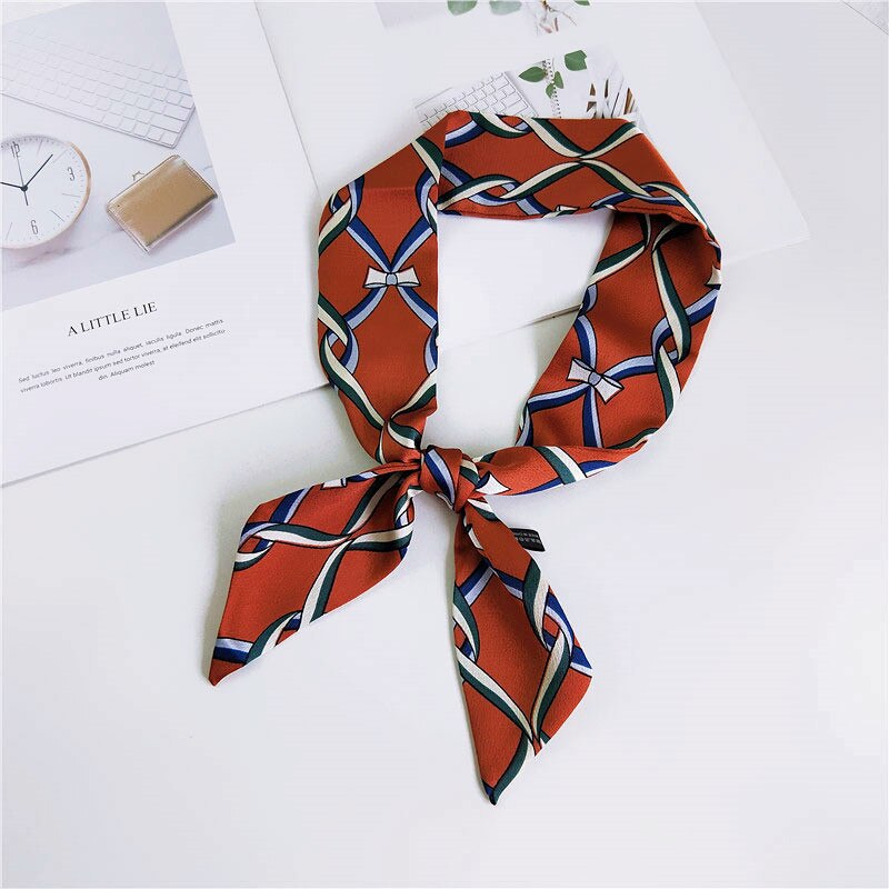 Hart Print Hoofd Scraf Das Sjaal Vrouwen Lange Skinny Chiffon Zak Haar Sjaals Voor Dames foulard Femme: COLOR 8