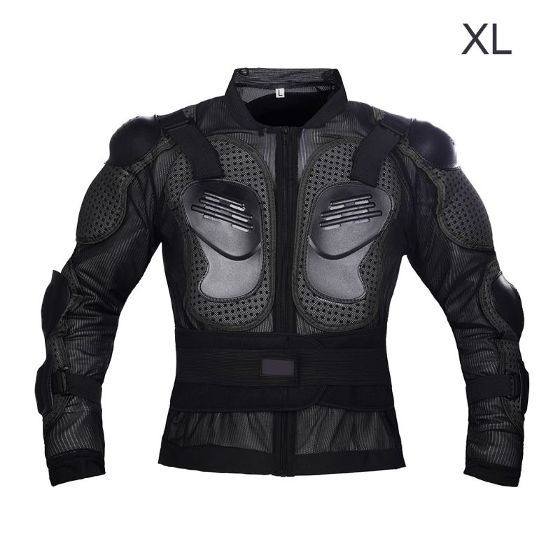 Motorcykel anti-fald jakke ridetøj helkrops skjorte motocross ryg gear  u90c: Bk xl