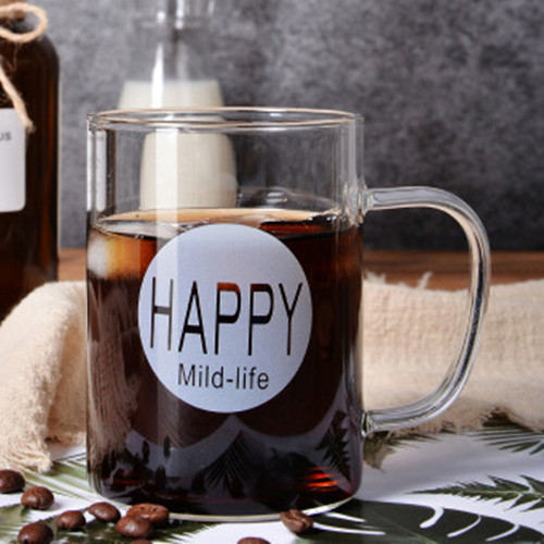 450ml Glass Coffee Milk Mug Good Morning Breakfast Cup Cocktail Mugs For: Style C