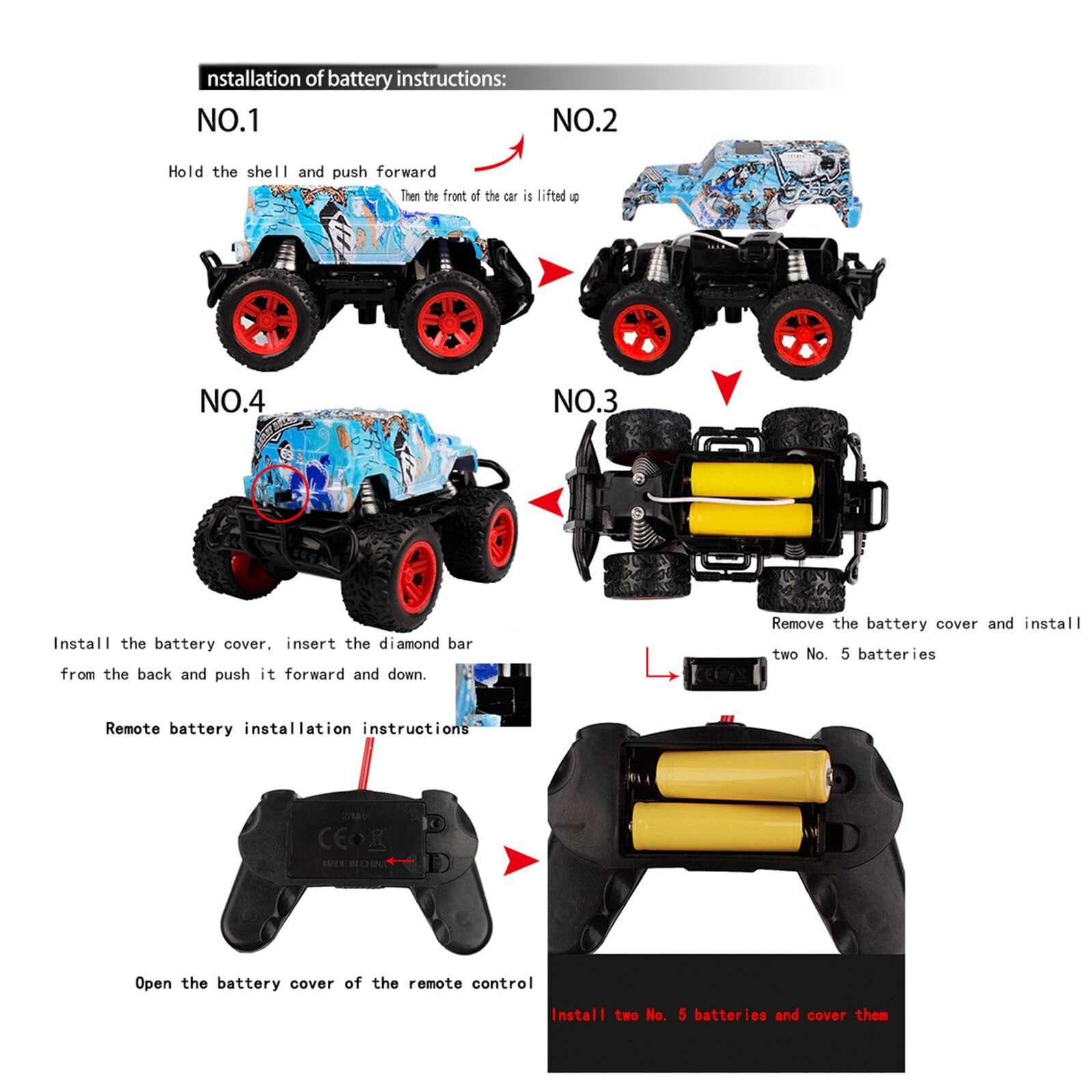 Draadloze Vier-Weg Afstandsbediening Off-Road Voertuig Model Graffiti Speelgoed Auto Speelgoed Voor Kinderen Grappige Juguetes # K4