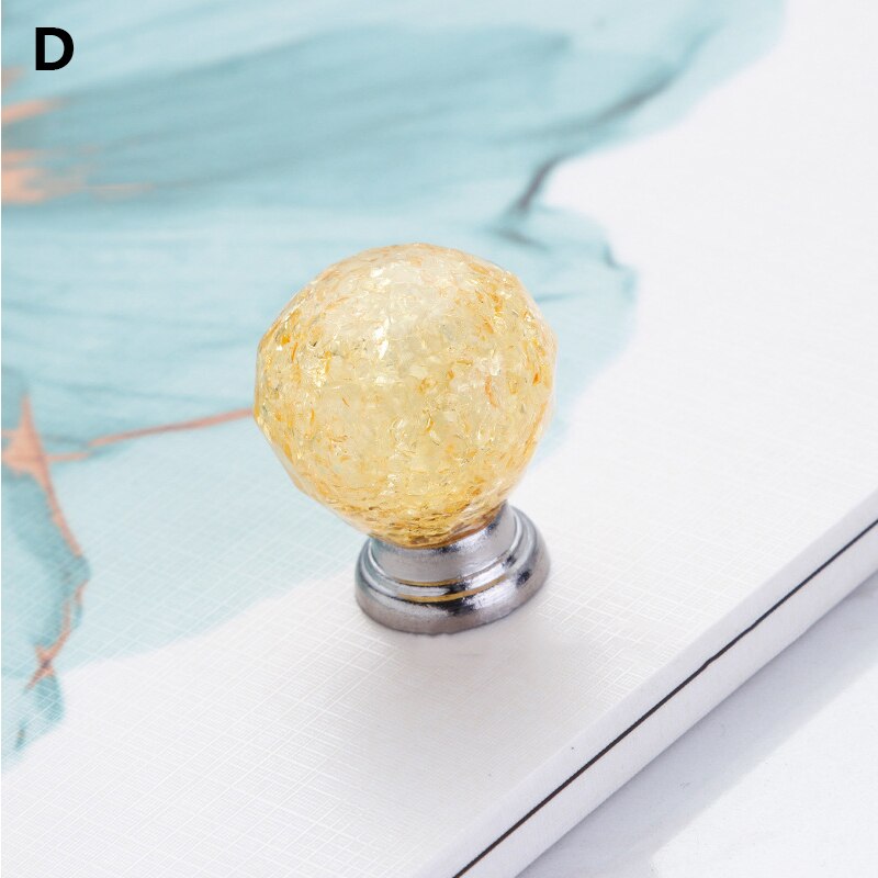 Crack Bal Vorm Lade Knoppen Acryl Schroef Ice Crackle Crystal Gem Ronde: 04