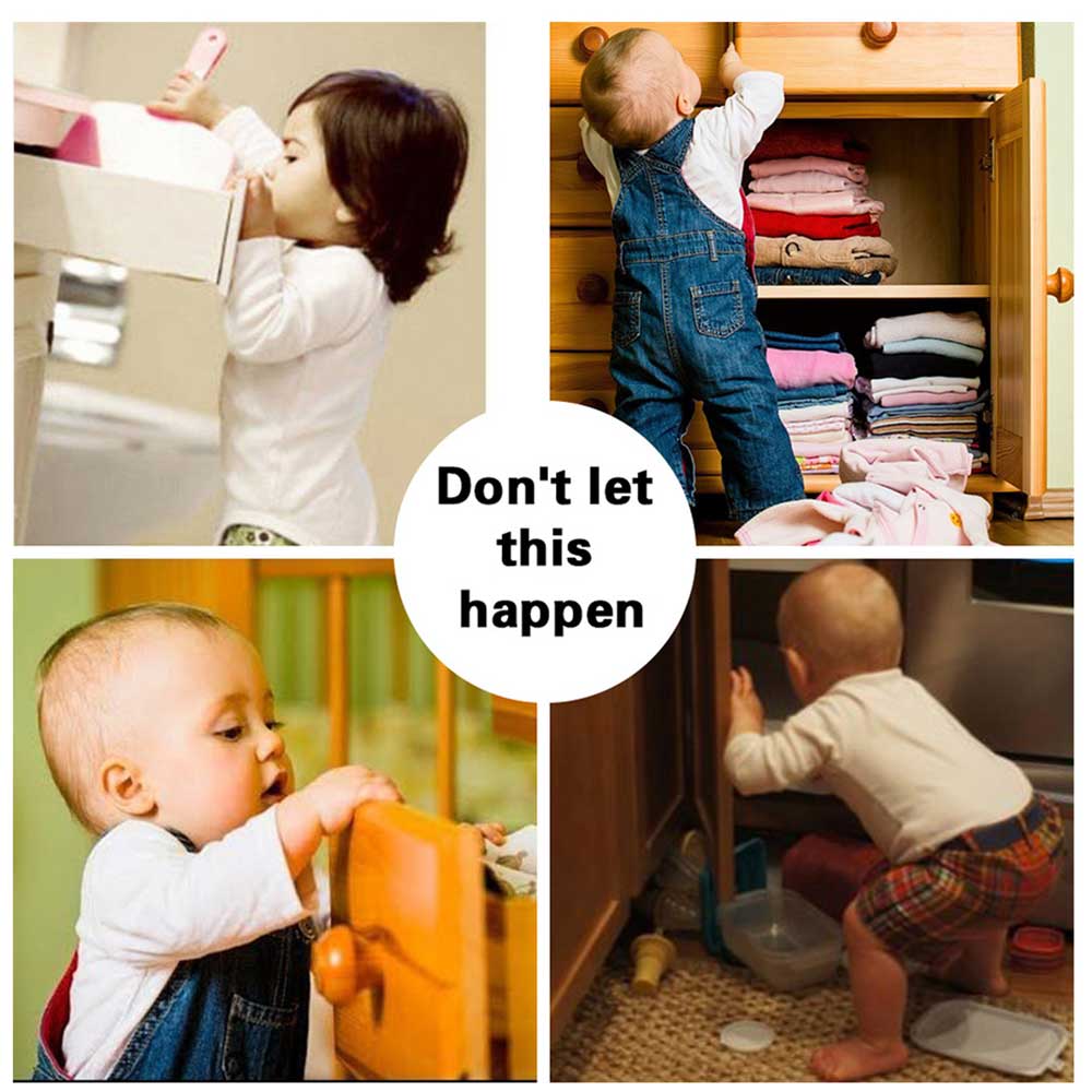 4pcs Invisible Drawer Latch Lock Baby Safey Cabinet Baby Security Children Protection Latches Kids Plastic Lock Cupboard Locker