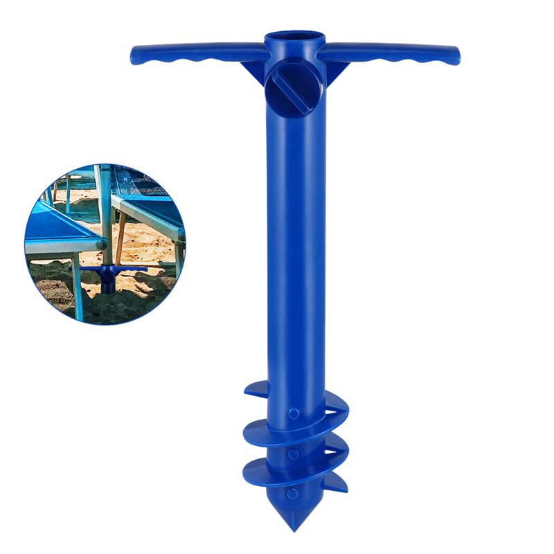 Soporte de anclaje para sombrilla de playa BESTOMZ, soporte Universal para barrena y arena, soporte para barrer con puntas y recogedor de arena (Color aleatorio)