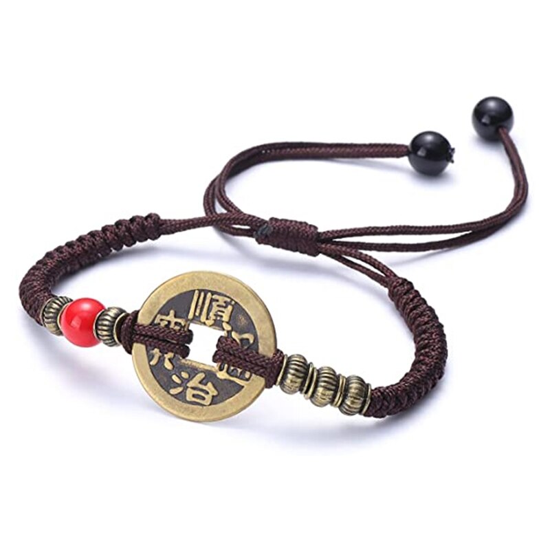 R3MC-pulsera Oriental Vintage, brazalete de cuerda hecho a mano, joyería de la buena suerte, pulsera de riqueza, , longitud ajustable: CF-2