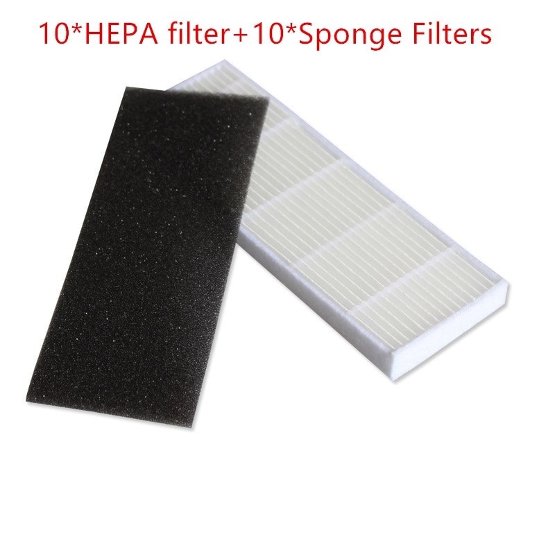 10 * Hepa Filter + 10 * Spons Filters Voor Chuwi Ilife A4 Robot Stofzuiger Ilife A4s A6 A4 schoonmaken Robot Stofzuiger