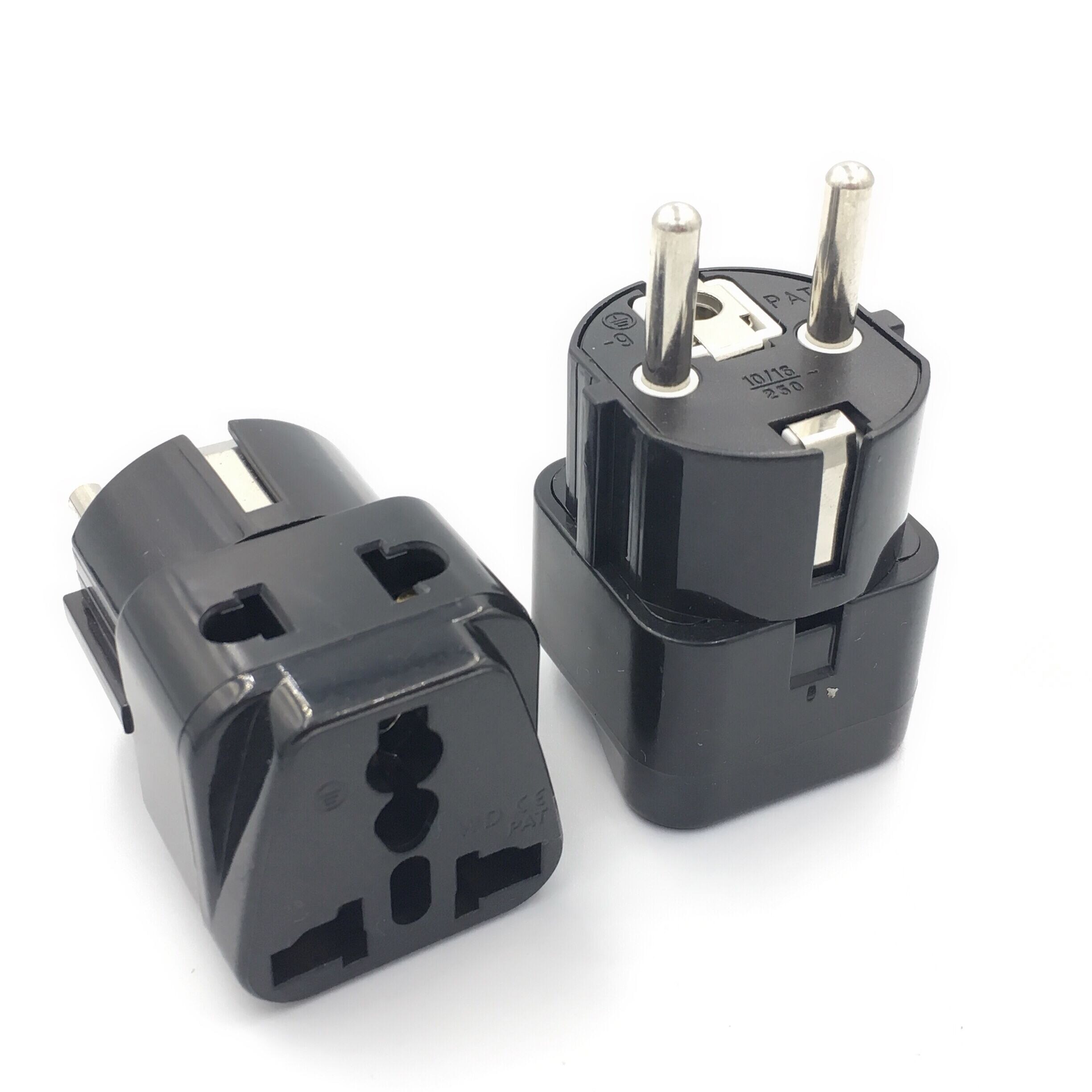 1pcs 2 in 1KR EU Plug Adapter US UK to EU KR European Europe Euro German Travel Power Adapter Electrical Socket Plug Outlet: Black